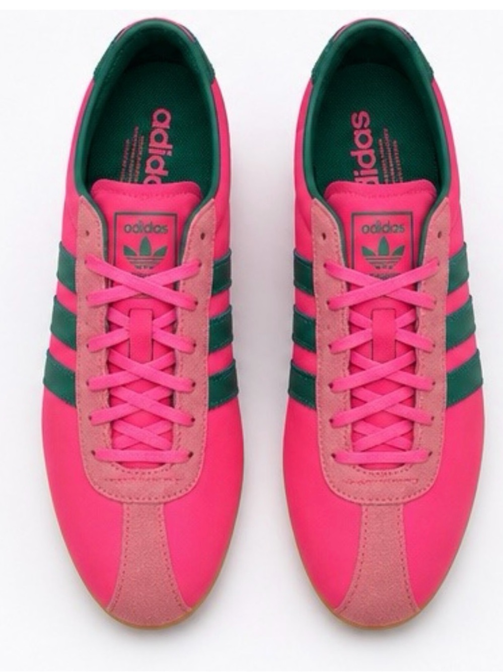 adidas Tokyo Women's Hot Pink Sneakers with Dark Green Stripes IH3998